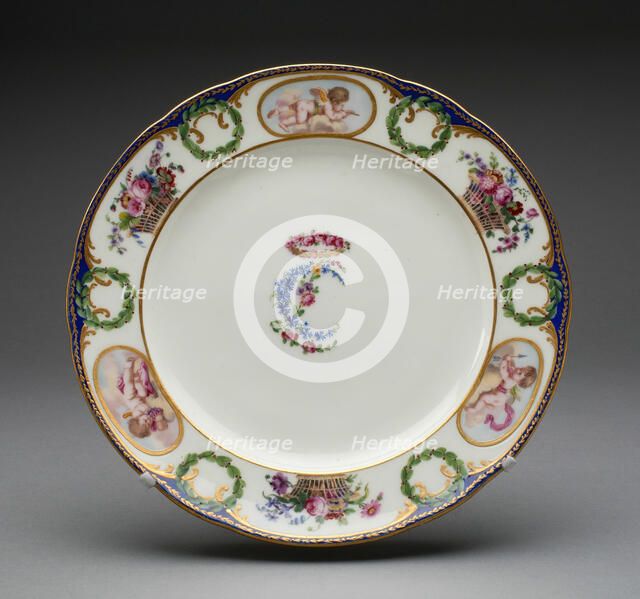 Plate from the Charlotte Louise Service, Sèvres, 1774. Creators: Sèvres Porcelain Manufactory, Joyau and Massy.