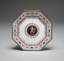 Plate from the Arabesque Service, France, 1785. Creators: Sèvres Porcelain Manufactory, Jacques Fontaine, Louis-Francois L'Ecot