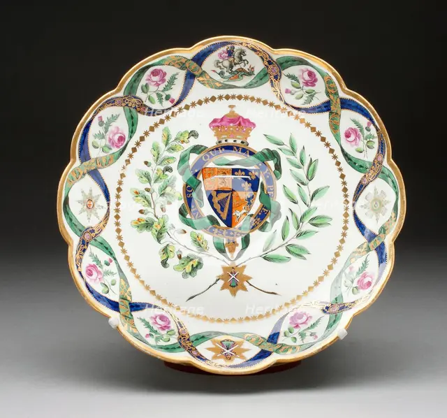 Plate from the Duke of Clarence Service, Worcester, 1789. Creator: Royal Worcester.