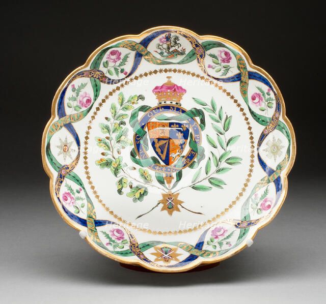 Plate from the Duke of Clarence Service, Worcester, 1789. Creator: Royal Worcester.