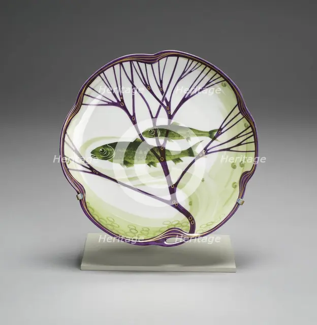Plate from the Fish Service, Germany, 1899. Creator: Designed by Hermann Gradl.
