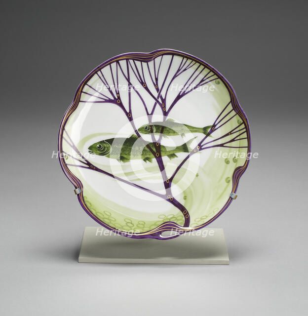 Plate from the Fish Service, Germany, 1899. Creator: Designed by Hermann Gradl.