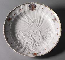 Plate from the Swan Service, c. 1737-1741. Creator: Meissen Porcelain Factory (German); Johann Joachim Kändler (German, 1706-1768)
