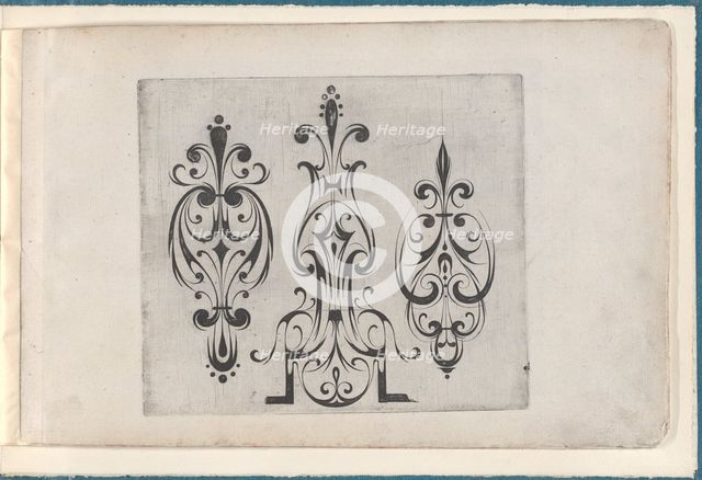 Plate from the Print Series 'Grateske voer golt smeden Schrijnwerkers Ende andere..., ca. 1610-1630. Creator: Meinert Gelijs.