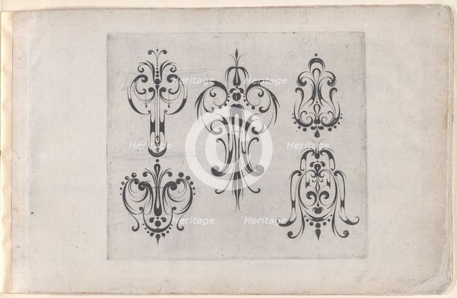 Plate from the Print Series 'Grateske voer golt smeden Schrijnwerkers Ende andere..., ca. 1610-1630. Creator: Meinert Gelijs.