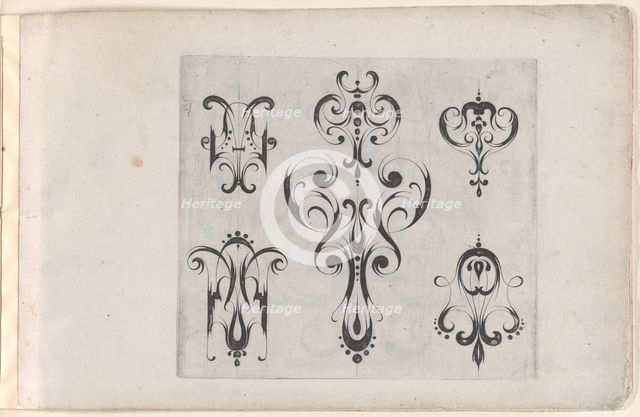 Plate from the Print Series 'Grateske voer golt smeden Schrijnwerkers Ende andere..., ca. 1610-1630. Creator: Meinert Gelijs.