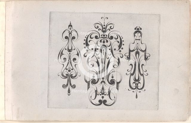 Plate from the Print Series 'Grateske voer golt smeden Schrijnwerkers Ende andere..., ca. 1610-1630. Creator: Meinert Gelijs.