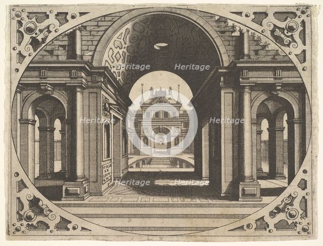 Plate from "Varie Architecture", ca. 1560. Creator: Johannes van Doetecum I.