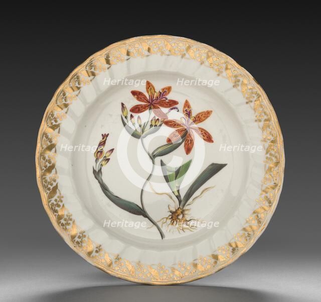 Plate from Dessert Service: Chinese Ixia, c. 1800. Creator: Derby (Crown Derby Period) (British).