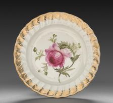 Plate from Dessert Service: Anemone, c. 1800. Creator: Derby (Crown Derby Period) (British)