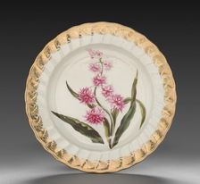 Plate from Dessert Service: Eastern Hyacinth, c. 1800. Creator: Derby (Crown Derby Period) (British)