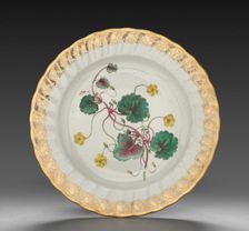 Plate from Dessert Service: Trailing Disandra, c. 1800. Creator: Derby (Crown Derby Period) (British)
