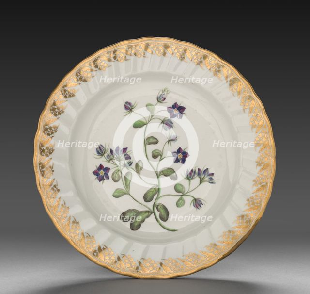 Plate from Dessert Service: Venus Looking Glass, c. 1800. Creator: Derby (Crown Derby Period) (British).