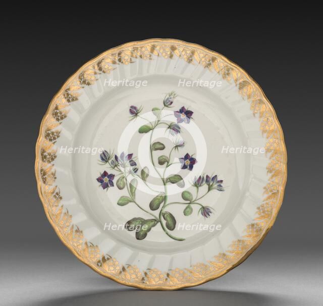 Plate from Dessert Service: Venus Looking Glass, c. 1800. Creator: Derby (Crown Derby Period) (British).