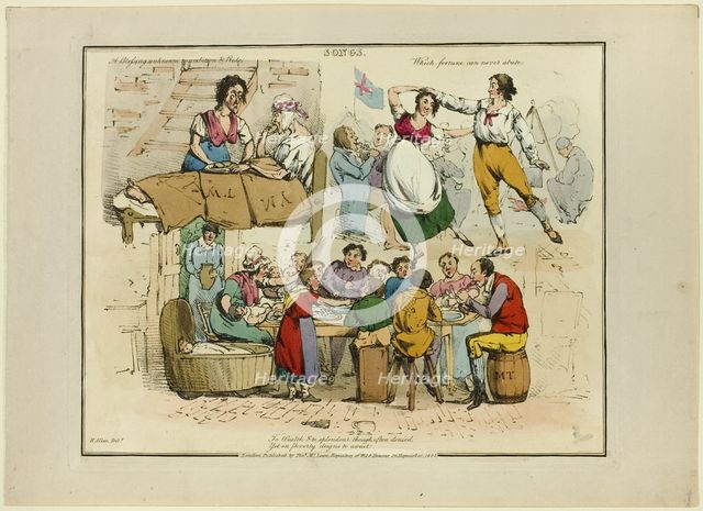 Plate from Illustrations to Popular Songs, 1822. Creator: Henry Thomas Alken.