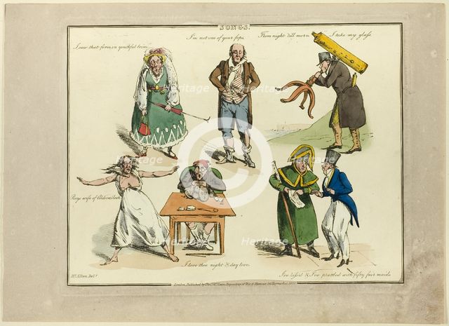 Plate from Illustrations to Popular Songs, 1822. Creator: Henry Thomas Alken.