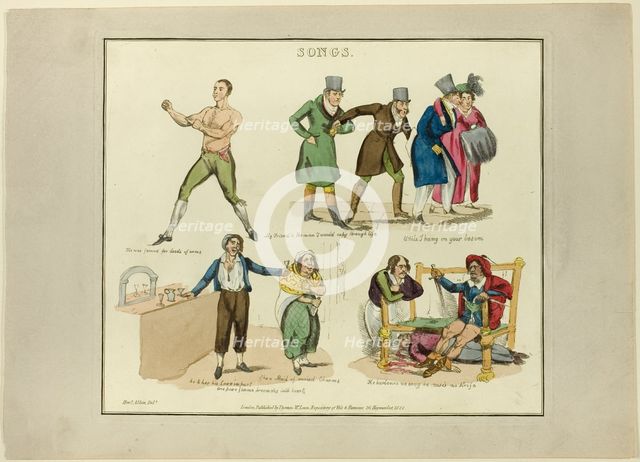 Plate from Illustrations to Popular Songs, 1822. Creator: Henry Thomas Alken.