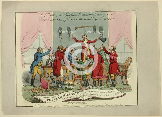 Plate from Illustrations to Popular Songs, 1822. Creator: Henry Thomas Alken.