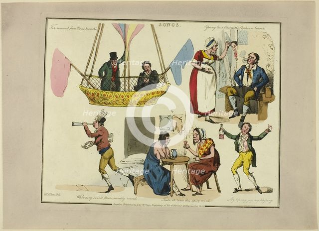 Plate from Illustrations to Popular Songs, 1822. Creator: Henry Thomas Alken.