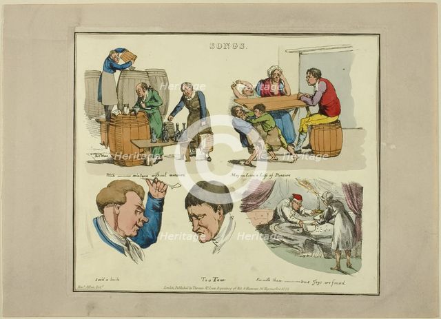 Plate from Illustrations to Popular Songs, 1822. Creator: Henry Thomas Alken.