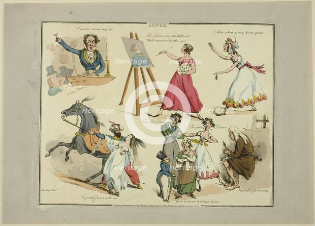 Plate from Illustrations to Popular Songs, 1822. Creator: Henry Thomas Alken.