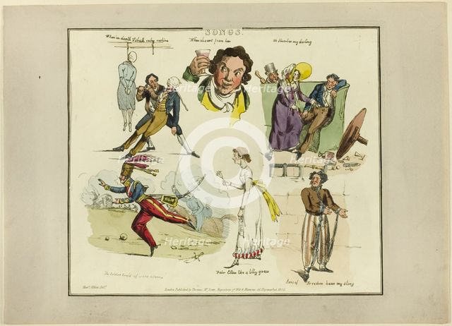 Plate from Illustrations to Popular Songs, 1822. Creator: Henry Thomas Alken.
