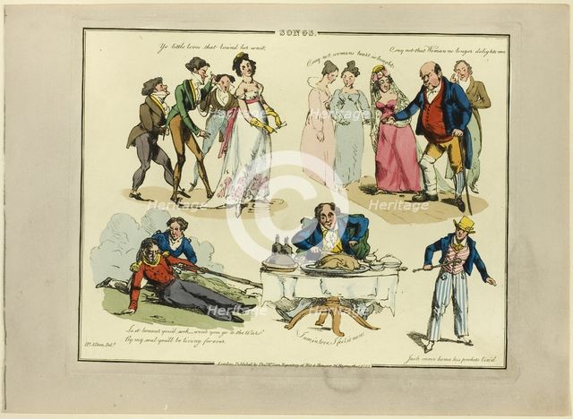 Plate from Illustrations to Popular Songs, 1822. Creator: Henry Thomas Alken.