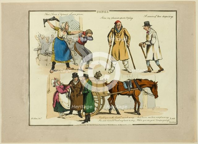 Plate from Illustrations to Popular Songs, 1822. Creator: Henry Thomas Alken.
