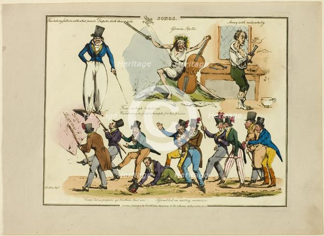 Plate from Illustrations to Popular Songs, 1822. Creator: Henry Thomas Alken.