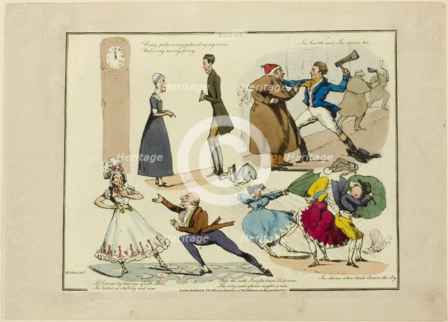 Plate from Illustrations to Popular Songs, 1822. Creator: Henry Thomas Alken.