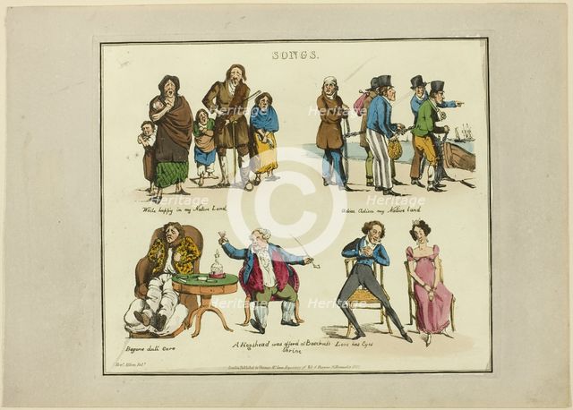 Plate from Illustrations to Popular Songs, 1822. Creator: Henry Thomas Alken.