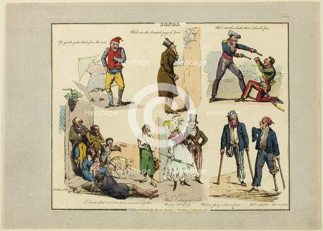 Plate from Illustrations to Popular Songs, 1822. Creator: Henry Thomas Alken.