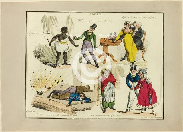 Plate from Illustrations to Popular Songs, 1822. Creator: Henry Thomas Alken.