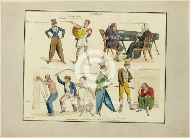 Plate from Illustrations to Popular Songs, 1822. Creator: Henry Thomas Alken.
