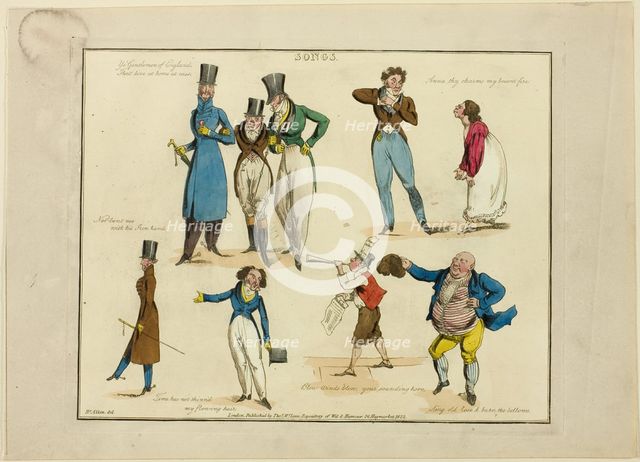 Plate from Illustrations to Popular Songs, 1822. Creator: Henry Thomas Alken.