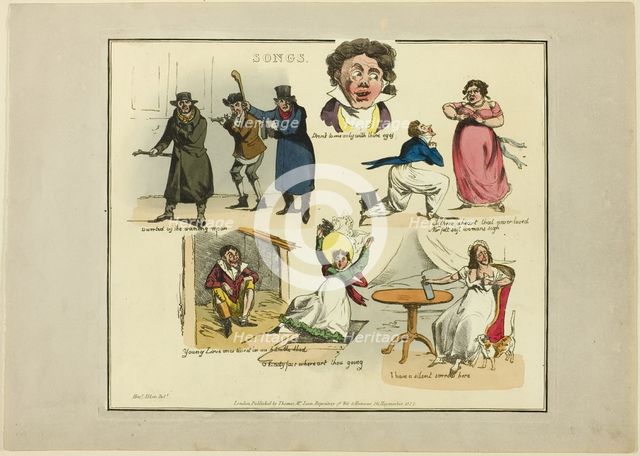 Plate from Illustrations to Popular Songs, 1822. Creator: Henry Thomas Alken.