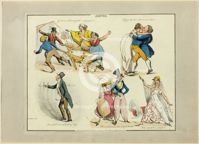 Plate from Illustrations to Popular Songs, 1822. Creator: Henry Thomas Alken.