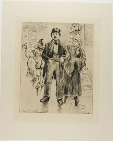 Plate from l'Assommoir (standing couple, with other figures in background), 1878. Creator: Gaston la Touche