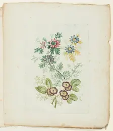 Plate, from New Suite of Notebooks of Ideal Flowers for Use by Draftsmen and Painters, c. 1795. Creator: Anne Allen