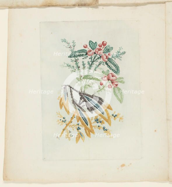 Plate, from New Suite of Notebooks of Ideal Flowers for Use by Draftsmen and Painters, c. 1795. Creator: Anne Allen.