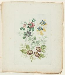 Plate, from New Suite of Notebooks of Ideal Flowers for Use by Draftsmen and Painters, c. 1795. Creator: Anne Allen