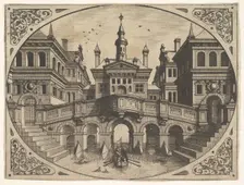 Plate from "Scenographiae...", 1560. Creator: Johannes van Doetecum I