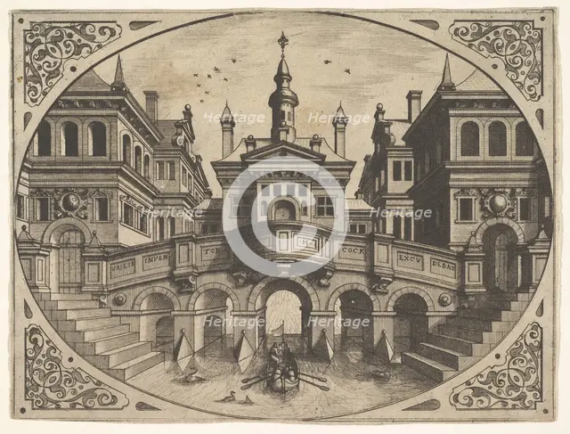 Plate from "Scenographiae...", 1560. Creator: Johannes van Doetecum I.