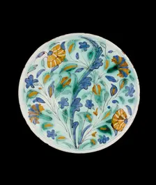 Plate imitating Turkish (Iznik) pottery, c1600-1650