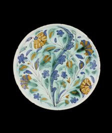 Plate imitating Turkish (Iznik) pottery, c1600-1650