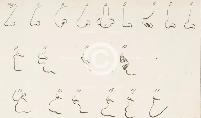 Plate II, from Rules for Drawing Caricaturas, February 26, 1788. Creator: Francis Grose.