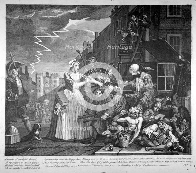 Plate IV of A Rake's Progress, 1735. Artist: William Hogarth