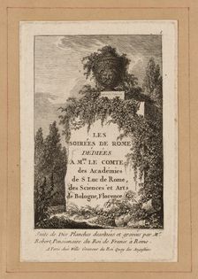 Plate One from Evenings in Rome, 1763/64. Creator: Hubert Robert