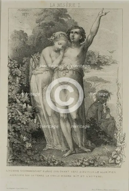 Plate One from Misery, 1851. Creator: Charles Rambert.