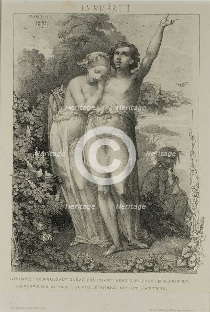 Plate One from Misery, 1851. Creator: Charles Rambert.